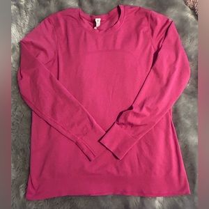 EUC Lululemon Swiftly Relaxed LS in Sonic Pink